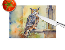 Load image into Gallery viewer, Great Horned Owl Glass Cutting Boards – Durable, Decorative Kitchen Art