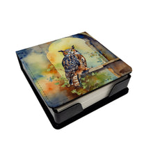 Load image into Gallery viewer, Great Horned Owl PU Leather Note Paper Holder