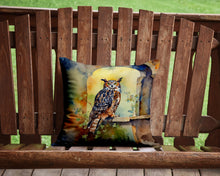 Load image into Gallery viewer, Great Horned Owl Throw Pillow - 14x14 Decorative Pillow – Art for Your Home &amp; Patio