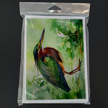 Load image into Gallery viewer, Green Heron Greeting Cards - Blank Note Cards – 8-Pack of Artist-Designed Cards with Envelopes