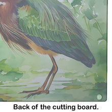 Load image into Gallery viewer, Green Heron Glass Cutting Boards – Durable, Decorative Kitchen Art