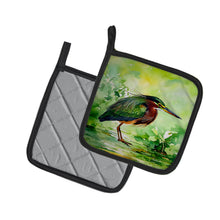 Load image into Gallery viewer, Green Heron Pot Holders - Set of 2 Decorative Kitchen Helpers | Made in the USA