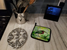 Load image into Gallery viewer, Green Heron Pot Holders - Set of 2 Decorative Kitchen Helpers | Made in the USA