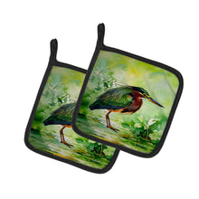 Load image into Gallery viewer, Green Heron Pot Holders - Set of 2 Decorative Kitchen Helpers | Made in the USA