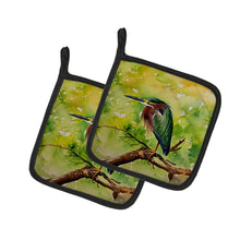 Load image into Gallery viewer, Green Heron Pot Holders - Set of 2 Decorative Kitchen Helpers | Made in the USA