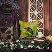 Load image into Gallery viewer, Green Heron Throw Pillow - 14x14 Decorative Pillow – Art for Your Home &amp; Patio