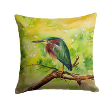 Load image into Gallery viewer, Green Heron Throw Pillow - 14x14 Decorative Pillow – Art for Your Home &amp; Patio