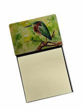 Load image into Gallery viewer, Green Heron Sticky Note Holder- Refiilable Desk Accessory Note Pad