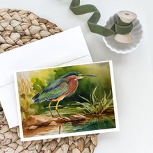 Load image into Gallery viewer, Green Heron Greeting Cards - Blank Note Cards – 8-Pack of Artist-Designed Cards with Envelopes