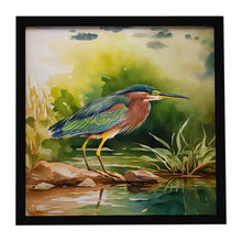 Load image into Gallery viewer, Green Heron Framed Metal Print