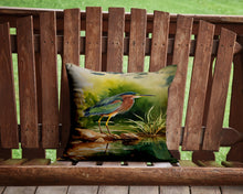Load image into Gallery viewer, Green Heron Throw Pillow - 14x14 Decorative Pillow – Art for Your Home &amp; Patio