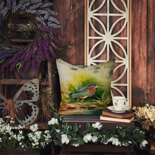 Load image into Gallery viewer, Green Heron Throw Pillow - 14x14 Decorative Pillow – Art for Your Home &amp; Patio