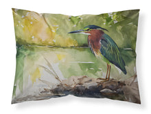 Load image into Gallery viewer, Green Heron Standard Pillowcase – Artistic Decorative Front, White Back
