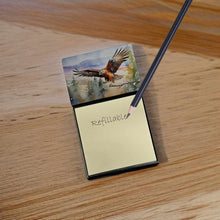 Load image into Gallery viewer, Hawk Sticky Note Holder- Refiilable Desk Accessory Note Pad