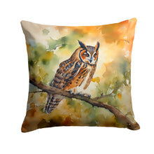 Load image into Gallery viewer, Long-Eared Owl Throw Pillow - 14x14 Decorative Pillow – Art for Your Home &amp; Patio
