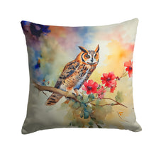 Load image into Gallery viewer, Long-Eared Owl Throw Pillow - 14x14 Decorative Pillow – Art for Your Home &amp; Patio