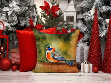 Load image into Gallery viewer, Mandarin Duck Throw Pillow - 14x14 Decorative Pillow – Art for Your Home &amp; Patio