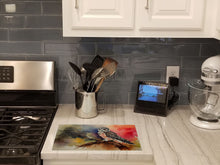 Load image into Gallery viewer, Northern Hawk Owl Glass Cutting Boards – Durable, Decorative Kitchen Art