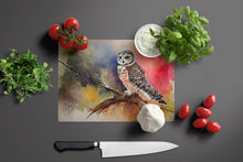 Load image into Gallery viewer, Northern Hawk Owl Glass Cutting Boards – Durable, Decorative Kitchen Art
