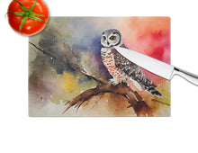 Load image into Gallery viewer, Northern Hawk Owl Glass Cutting Boards – Durable, Decorative Kitchen Art
