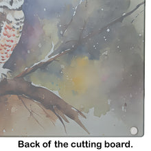 Load image into Gallery viewer, Northern Hawk Owl Glass Cutting Boards – Durable, Decorative Kitchen Art