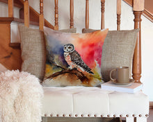 Load image into Gallery viewer, Northern Hawk Owl Throw Pillow - 14x14 Decorative Pillow – Art for Your Home &amp; Patio