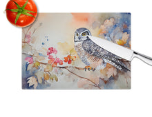 Load image into Gallery viewer, Northern Hawk Owl Glass Cutting Boards – Durable, Decorative Kitchen Art