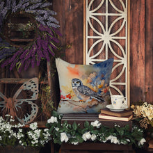 Load image into Gallery viewer, Northern Hawk Owl Throw Pillow - 14x14 Decorative Pillow – Art for Your Home &amp; Patio
