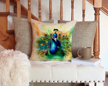 Load image into Gallery viewer, Peacock Throw Pillow - 14x14 Decorative Pillow – Art for Your Home &amp; Patio