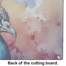 Load image into Gallery viewer, Peacock Glass Cutting Boards – Durable, Decorative Kitchen Art