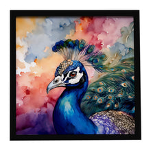 Load image into Gallery viewer, Peacock Framed Metal Print
