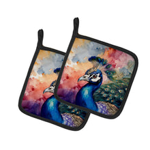 Load image into Gallery viewer, Peacock Pot Holders - Set of 2 Decorative Kitchen Helpers | Made in the USA