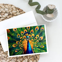 Load image into Gallery viewer, Peacock Greeting Cards - Blank Note Cards – 8-Pack of Artist-Designed Cards with Envelopes