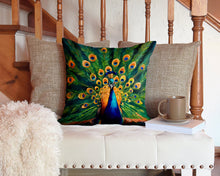 Load image into Gallery viewer, Peacock Throw Pillow - 14x14 Decorative Pillow – Art for Your Home &amp; Patio