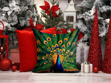 Load image into Gallery viewer, Peacock Throw Pillow - 14x14 Decorative Pillow – Art for Your Home &amp; Patio