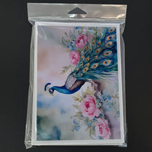 Load image into Gallery viewer, Peacock Greeting Cards - Blank Note Cards – 8-Pack of Artist-Designed Cards with Envelopes