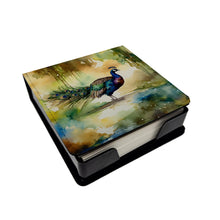 Load image into Gallery viewer, Peacock PU Leather Note Paper Holder