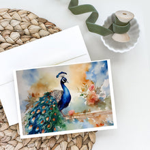 Load image into Gallery viewer, Peacock Greeting Cards - Blank Note Cards – 8-Pack of Artist-Designed Cards with Envelopes