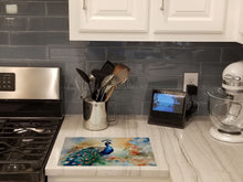 Load image into Gallery viewer, Peacock Glass Cutting Boards – Durable, Decorative Kitchen Art