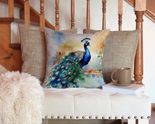 Load image into Gallery viewer, Peacock Throw Pillow - 14x14 Decorative Pillow – Art for Your Home &amp; Patio