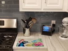 Load image into Gallery viewer, Peacock Glass Cutting Boards – Durable, Decorative Kitchen Art