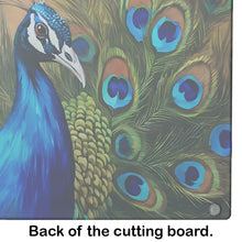 Load image into Gallery viewer, Peacock Glass Cutting Boards – Durable, Decorative Kitchen Art