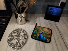 Load image into Gallery viewer, Peacock Pot Holders - Set of 2 Decorative Kitchen Helpers | Made in the USA