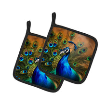 Load image into Gallery viewer, Peacock Pot Holders - Set of 2 Decorative Kitchen Helpers | Made in the USA