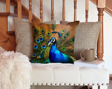 Load image into Gallery viewer, Peacock Throw Pillow - 14x14 Decorative Pillow – Art for Your Home &amp; Patio