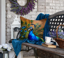Load image into Gallery viewer, Peacock Throw Pillow