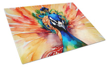 Load image into Gallery viewer, Peacock Glass Cutting Boards – Durable, Decorative Kitchen Art