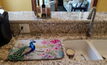 Load image into Gallery viewer, Peacock Dish Drying Mat