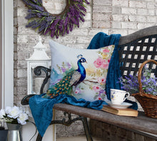 Load image into Gallery viewer, Peacock Throw Pillow