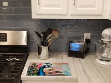 Load image into Gallery viewer, Peacock Glass Cutting Boards – Durable, Decorative Kitchen Art